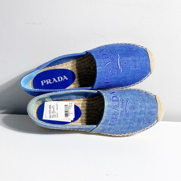 NWT Prada Linen Espadrilles Blue size 37 - Picture 9 of 10